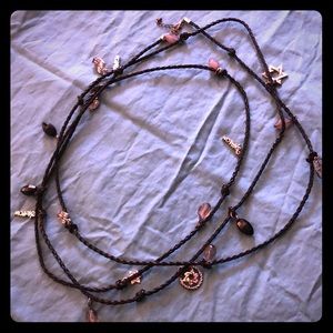 Super long Jewish symbols necklace